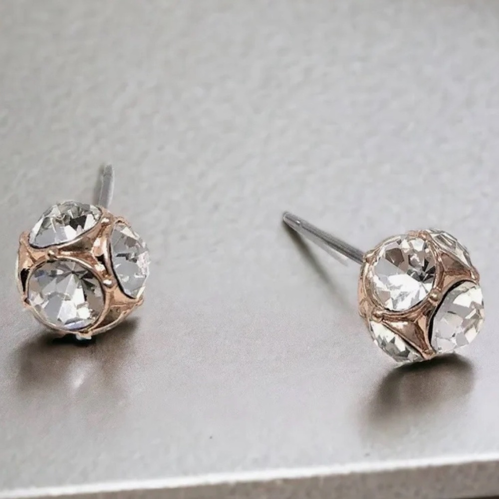 Kate Spade Lady Marmalade Crystal & Rose Gold Stud Earrings NWT - Picture 7 of 7